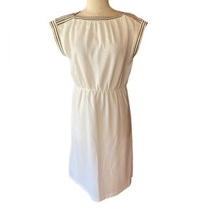 Vintage dress by “Items California Dress” off white, capped sleeve, ruched waist